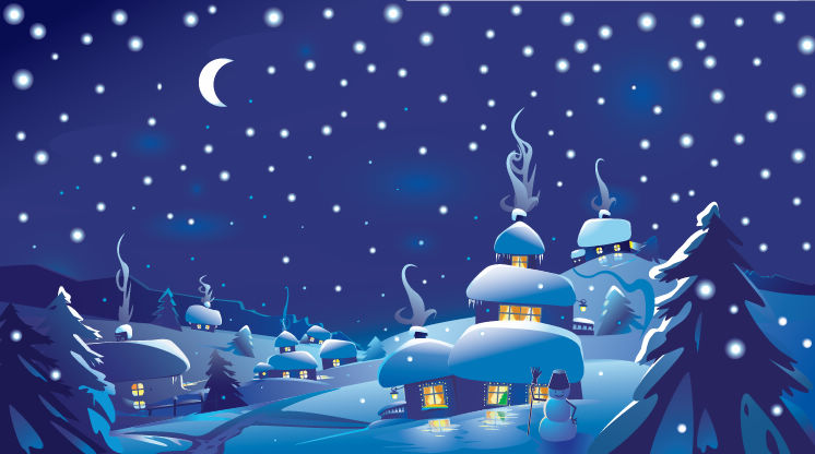 free vector Winter Christmas Scene Vector Illustration